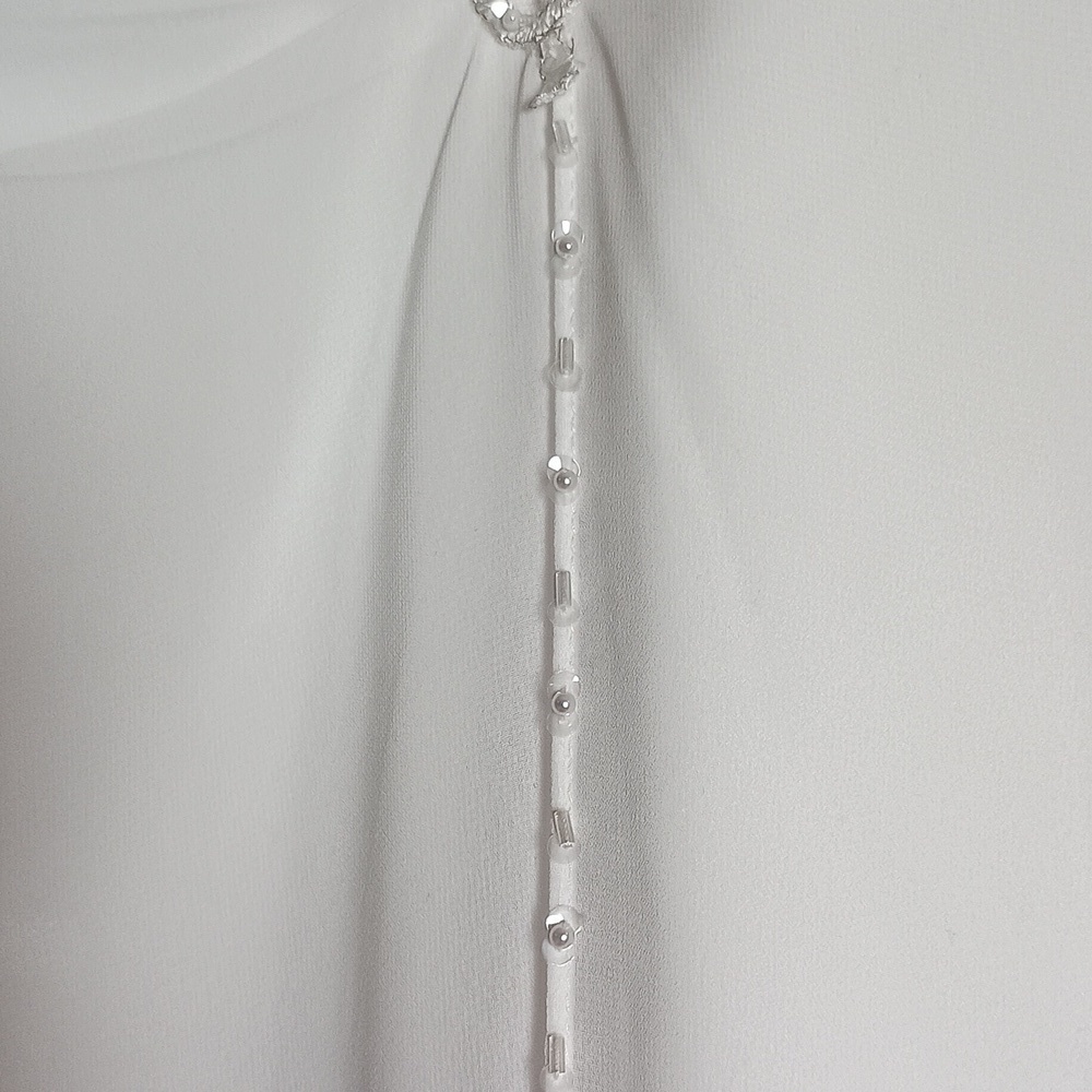 David Bridals White Beaded Embroidered Flower Girl Communion Dress Sz 5 - Picture 5 of 13